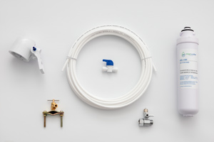 Installation filtration kit with bottleless water cooler Frost